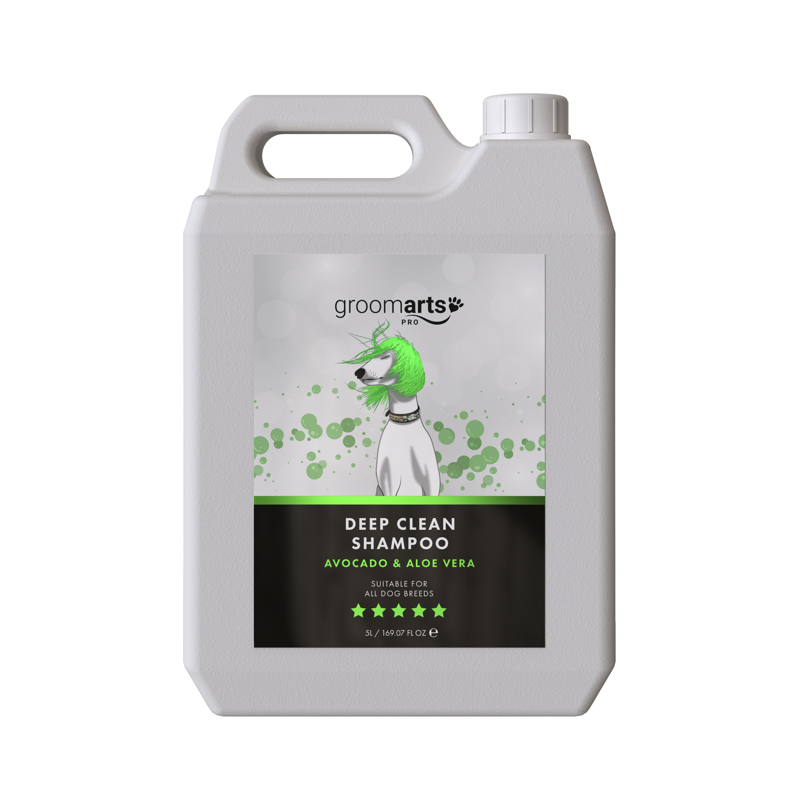 Deep Clean Shampoo bottle sitting on top of a white background.