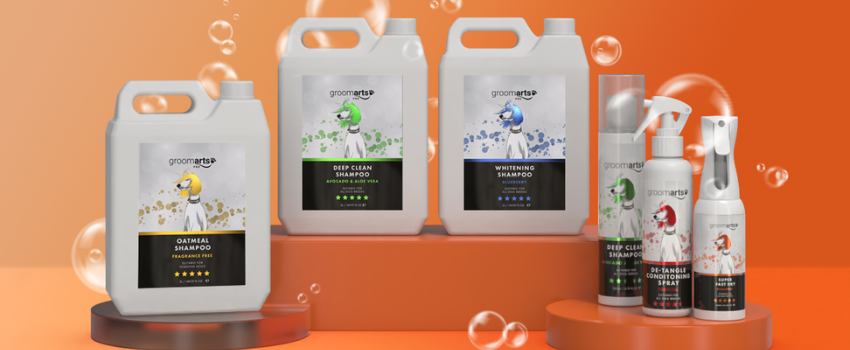 Groomarts Shampoo, Coat sprays and beautiful fragrance